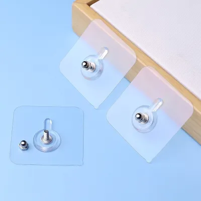 10 pcs Transparent Sticky Bathroom Kitchen Hook Set